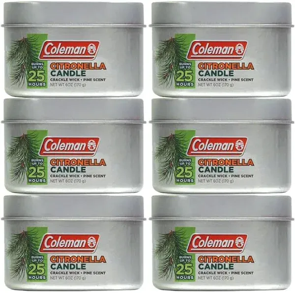 Coleman Repellents Campfire Citronella Candle, 6 Oz, 25 Hours