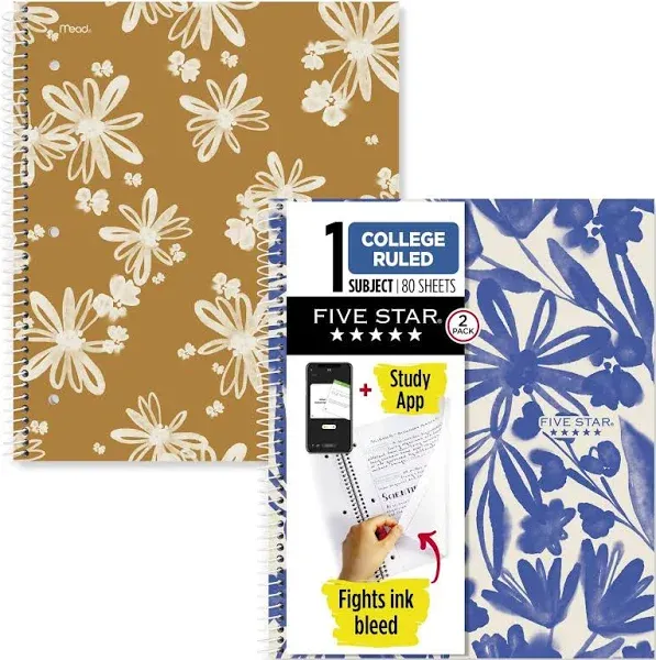 Five Star Soft Petals 1-Subject Notebooks 8.5 x 11 820331