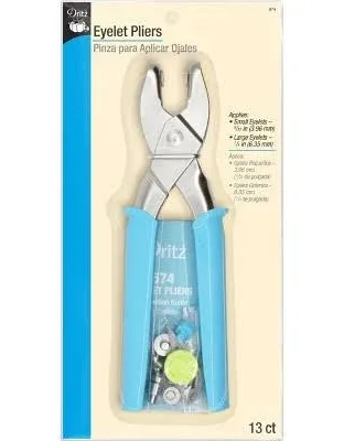 Dritz Eyelet Pliers Kit #574 Small Eyelet 5/32” Large Eyelet 1/4” Art Craft New