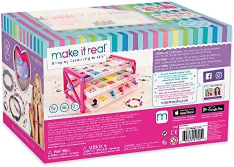 Make It Real Ultimate Bead Studio Bracelet Making Kit Assorted 2733 pc