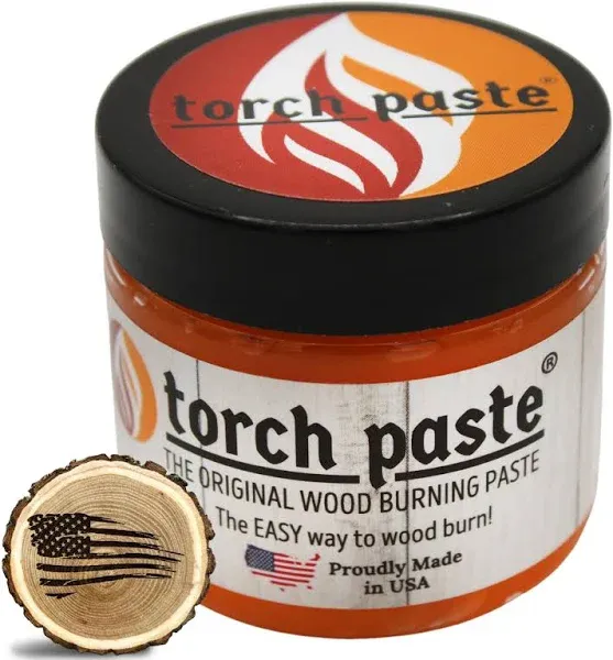 Torch Paste - The Original Wood Burning Paste | Made in USA | Heat Activated Non-Toxic Paste for Crafting & Stencil Wood Burning | Accurately & Easily Burn Designs on Wood, Canvas, Denim & More | 3 OZ