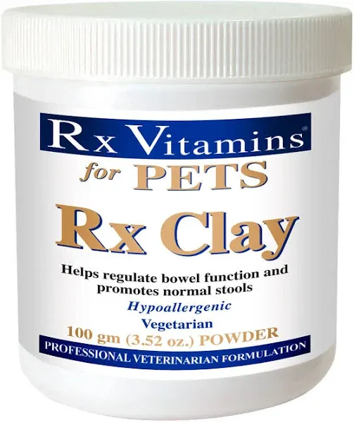 RX Clay Powder, Helps Regulate Bowel Function and Promotes Normal Stools, Hypoallergenic, Vegetarian, For Dogs and Cats, 3.52 oz (100gm), Each