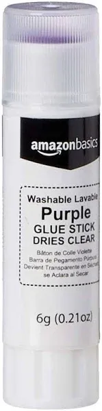 Amazon Basics Basics Purple Washable School Glue Sticks