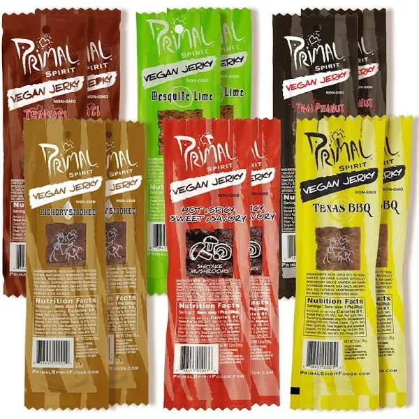 Primal Spirit Foods Vegan Jerky Sampler Pack