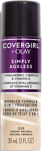 +Olay Simply Ageless 3-In-1 Liquid Foundation, Medium Beige, 1 Fl Oz (P