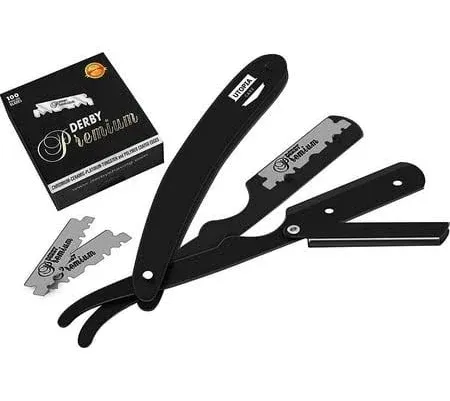 Utopia Care Professional Barber Straight Edge Razor Safety with 100-Pack Derby B