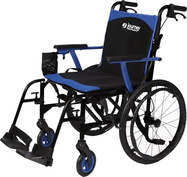 So Lite C2 Ultra Lightweight Wheelchair by Journey Health & Lifestyle Black Frame with Blue Trim