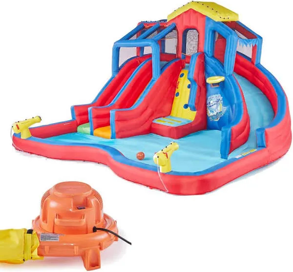 Banzai Hydro Blast Inflatable Kiddie Water Park with Slides and Water Cannons