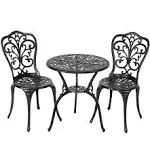 Withniture 3Piece Cast Aluminum Outdoor Bistro Set,Patio Bistro Table and Chair  | eBay