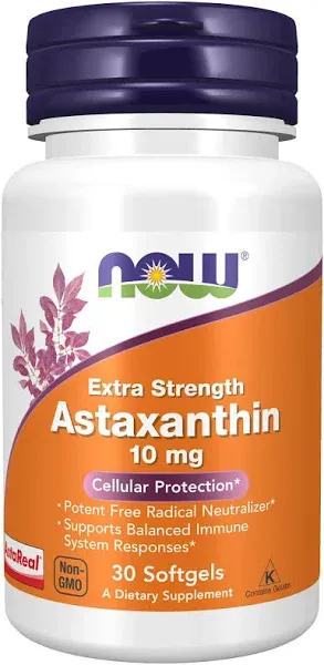 NOW Foods Astaxanthin, Extra Strength 10 mg - 30 Softgels