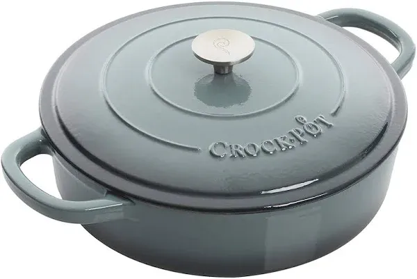 Crock-Pot Crock Pot Artisan Enameled Cast Iron Braiser W/Lid, 5 Quart, Sapphire Blue