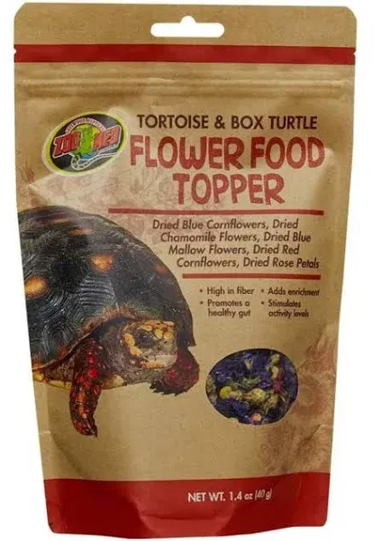 Zoo Med Tortoise & Box Turtle Flower Food Topper 0.21 oz - Pack of 4