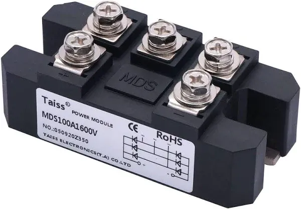 Taiss Bridge Rectifier 100A 1600V 5 Terminals 3 Phase Diode Module rectifier MDS-100A