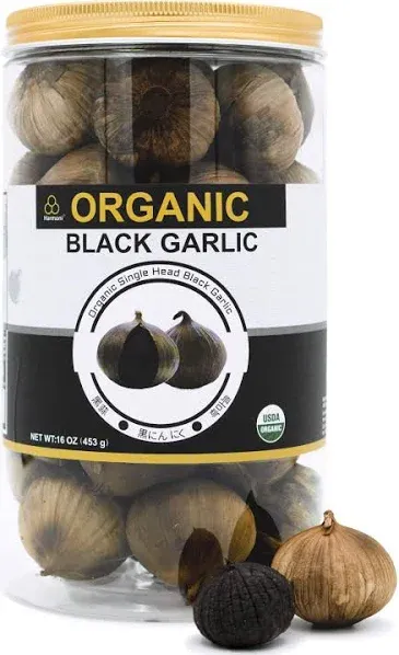 Harmoni USDA Organic Black Garlic Black Pearl Garlic Jar