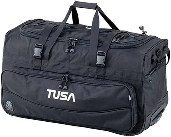 TUSA - Dive Gear Roller Duffle Bag in Black - Scuba, Snorkel, Fins, and More