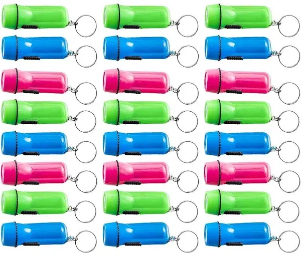 Lot Of 2 Kicko Mini Flashlight Keychain 12PK Assorted Colors Goody Bag Fillers