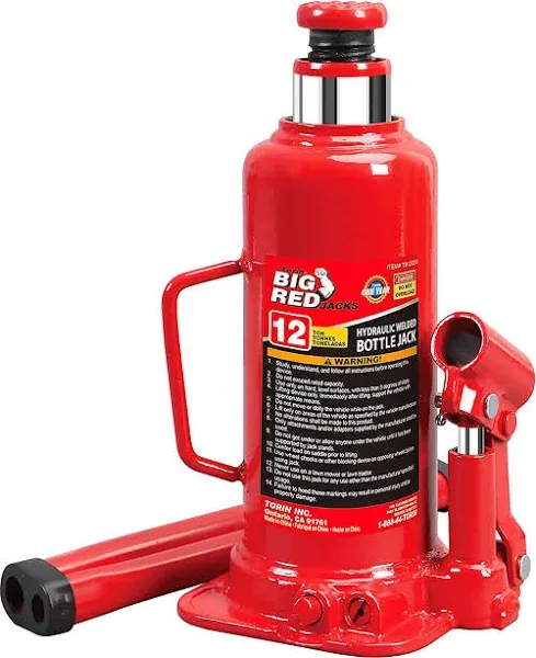 BIG RED 12 Ton Hydraulic Bottle Jack, TAM91203B