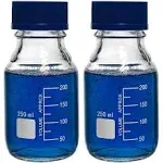 Karter Scientific 250ml Glass Round Media Storage Bottles with GL45 Screw Cap...