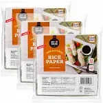 Best of Thailand Square Rice Paper Wraps Perfect for Fresh Spring Rolls & Dumplings Non-GMO, Gluten-Free, Vegan & Paleo Kosher for Passover Ki