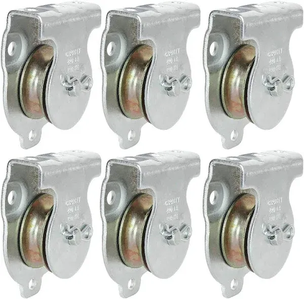 6 Pack Wall Mounted Pulley 1-1/2 Inch Wall and Ceiling Mount Single Pulley fo...