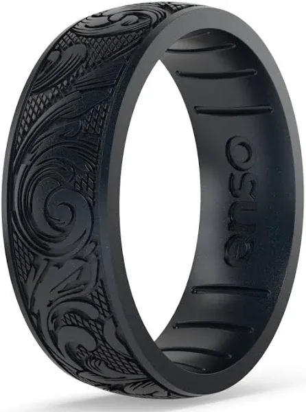 Enso Rings Signature Etched Collection - Classic Etched Silicone Rings - Comfortable and Flexible Design - Made in USA