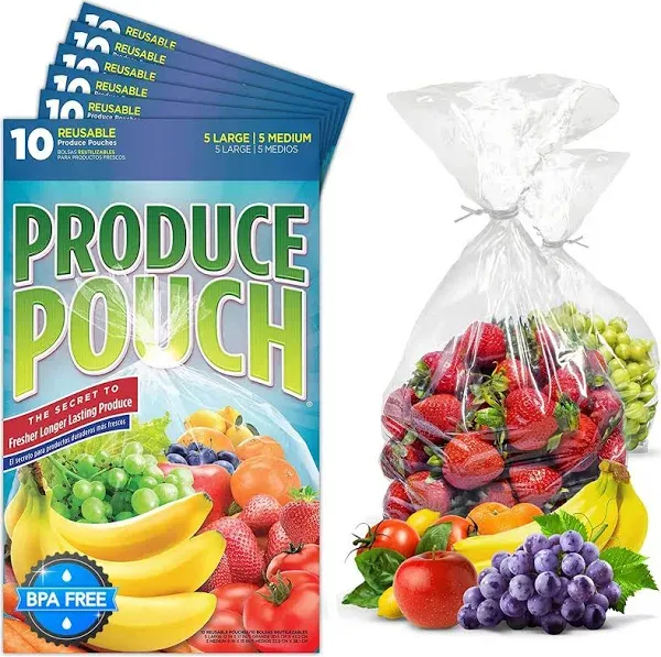 Produce Pouch 30 Pack Reusable Produce Bags For Refrigerator