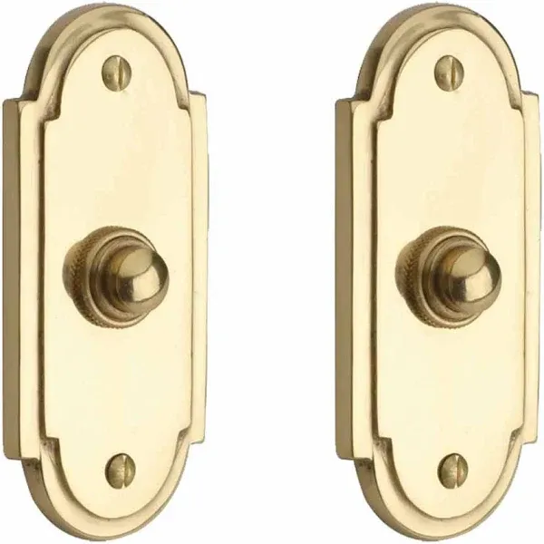 Renovators Supply Manufacturing Doorbell Button 4 in. Lacquered Brass Wired Vintage Push Button with Mounting Hardware Pack of 2