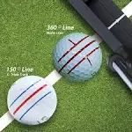 BIRDIE79 Premium Quality Birdie Liner Drawing Alignment Tool Kit- 360-Degree Triple-Line Golf Ball Marker Stencil with Luxurious Gift Box Including 3