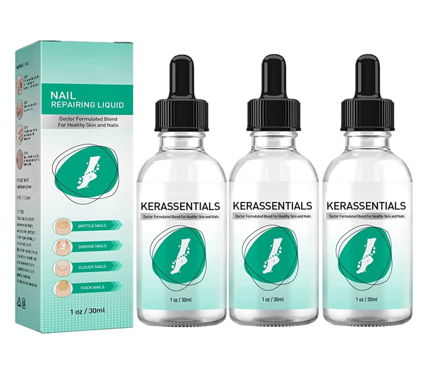 3Pack Kerassentials Toenail Treatment Oil, Kerassentials for Toenail