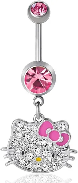 Hello Kitty AUTHENTIC Sanrio 14G Belly Ring  Stainless Steel Belly Piercing NEW