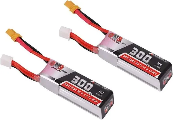 GAONENG 4PCS GNB LiPo Battery 3S 380mAh 11.4V HV LiHV 90c 180c Horizon eflite Cabled PH2.0 for 1.6 to 2 inch Propeller Drone Inductrix FPV BNF Blade RC FPV Drone