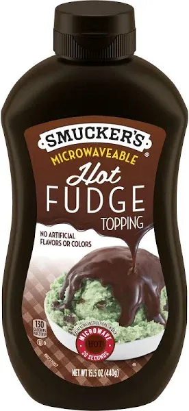 Hot Fudge Topping, 15.5 Ounces (Pack of 6), Microwavable Squeeze Bottle