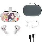 2022 Oculus Quest 2 All-in-One VR Headset, Touch Controllers, 128GB Ssd, 1832x1920 Up to 90 Hz Refresh Rate LCD, 3D Audio, Mytrix Carrying Case,