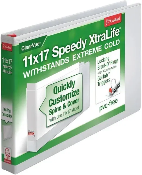 Cardinal Speedy XtraLife Non-Stick Locking Slant-D Ring Binder