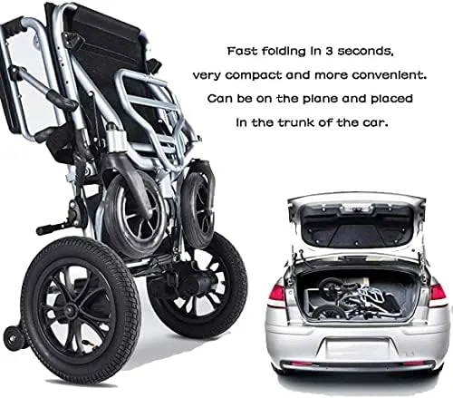 Rubicon DX04 - World's Lightest Electric Wheelchair: Ultra Lightweight, Foldable & Portable for Travel | Dual Motor, Power Wheelchair for Seniors