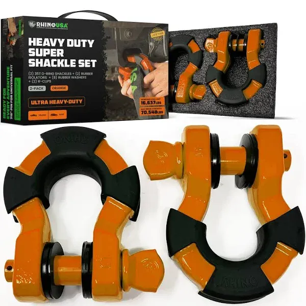 Rhino USA 8 Ton Super Shackles with Isolators