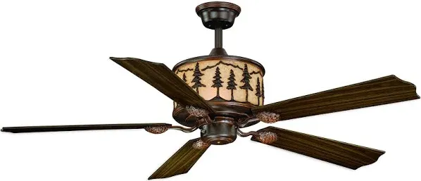 Vaxcel F0011 Yosemite 4-Light Ceiling Fan in Rustic Style 18 Inches Tall and 56