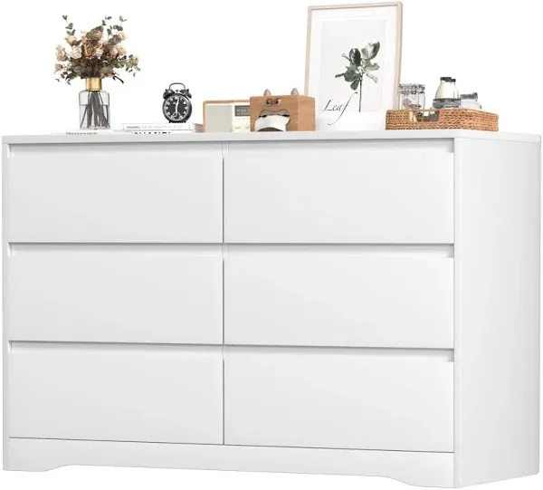 Greenvelly White Modern Deep Drawer Dresser