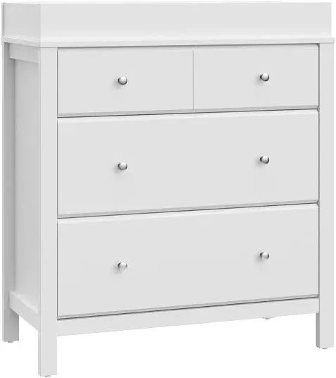 Storkcraft Carmel 3 Drawer Chest with Changing Topper (White)