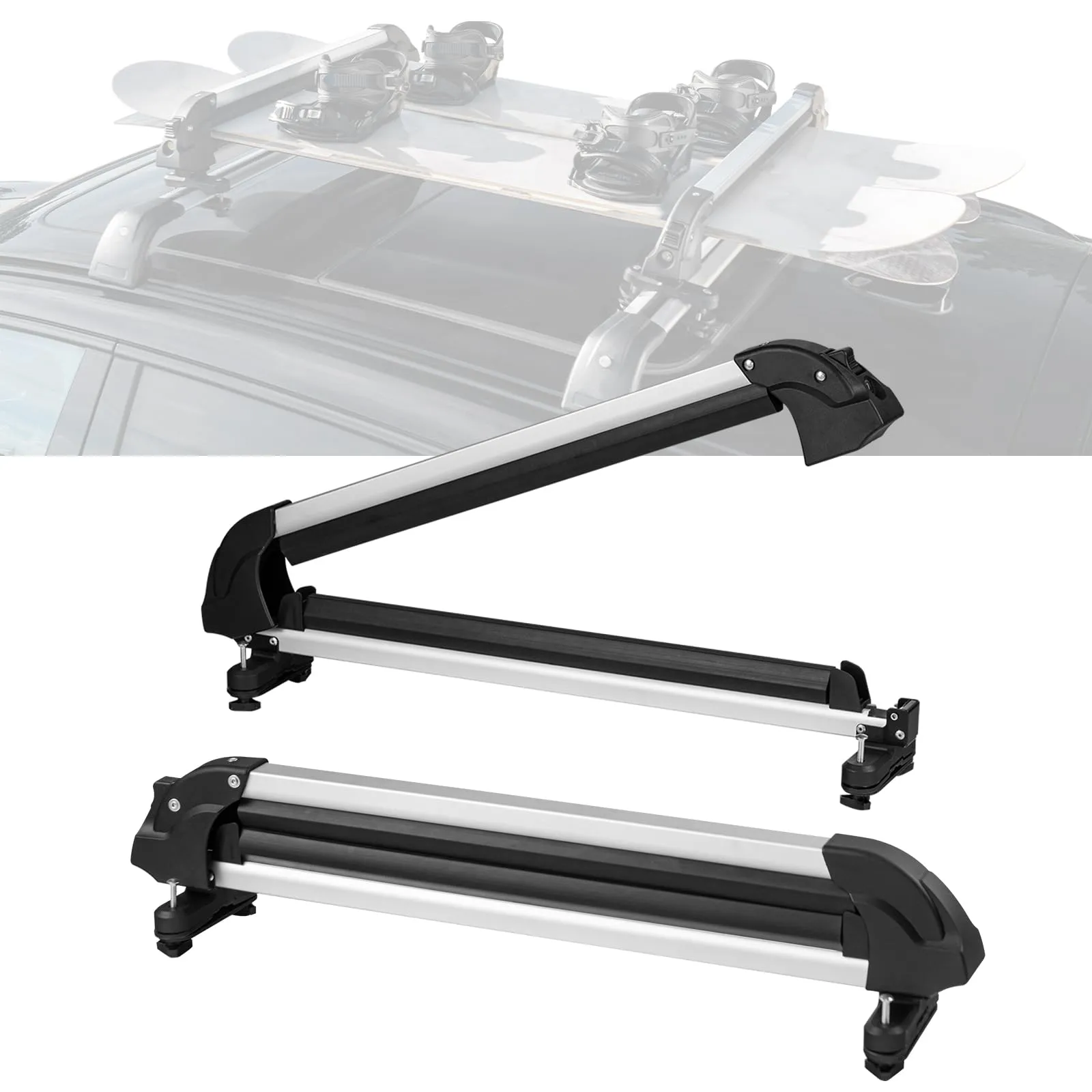 VEVOR Ski Snowboard Roof Rack 31.7&#034; Universal Ski Rack for Car Roof with Lock