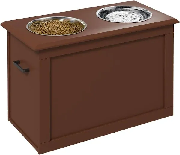 PawHut Raised Pet Feeding Storage Station