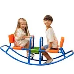 Kids Teeter Totter Outdoor Seesaw: Play - Children, Boys, Girls, Kid, Youth Ride ON Toy Living Room, Lawn, Backyard, Playground Gifts, Party Ages 3 4 5 6 Rocking HIGH Chair