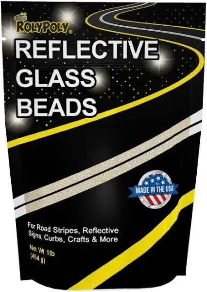 Reflective Glass Beads (1 LB Bag) | for Road Marking, Curb Paint, Traffic Paint, Pavement Striping, Parking Lots, Crosswalks, Driveways, Airports, Traffic Signs, Painting, Arts & Crafts