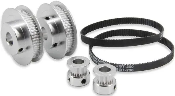 Zeberoxyz 2PCS Set GT2 Synchronous Wheel 20&30 Teeth 5mm Bore Aluminum Timing Pulley with 2PCS Length 200mm Width 6mm Belt (20-30T-5B-6)