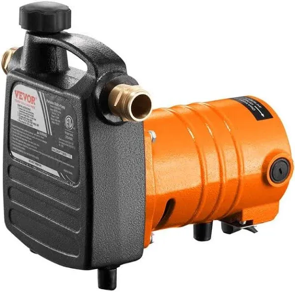 VEVOR Cast Iron Water Transfer Pump, 115V AC 1600 GPH 1/2HP - Portable Utility P