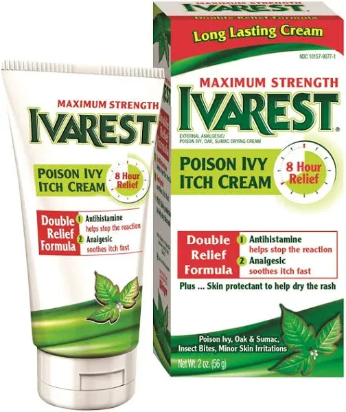 Ivarest Anti Itch Cream Maximum Strength Medicated 2 Oz Each