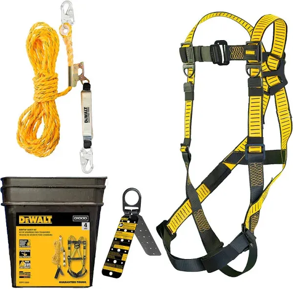 DeWalt Polyester Fall Protection Kit 310 lb. Cap. Black/Yellow 3 PC