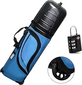 Oversized Golf Travel Bag for Airlines with Wheels and ABS Hard Case Top Padded Heavy Duty 1680D Oxford Hard Case Golf Travel Bag Lightweight and Easy to Maneuver