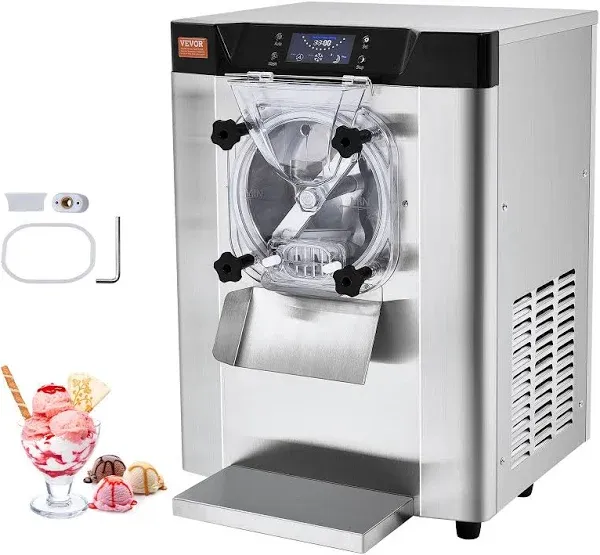 VEVOR Commercial Ice Cream Machine 12 L/H Yield 1713W Single Flavor Countertop Hard Serve Ice Cream Maker