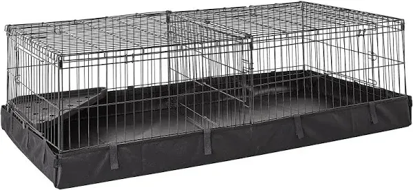 Amazon Basics AmazonBasics Canvas Bottom Pet Cage with Divider Set